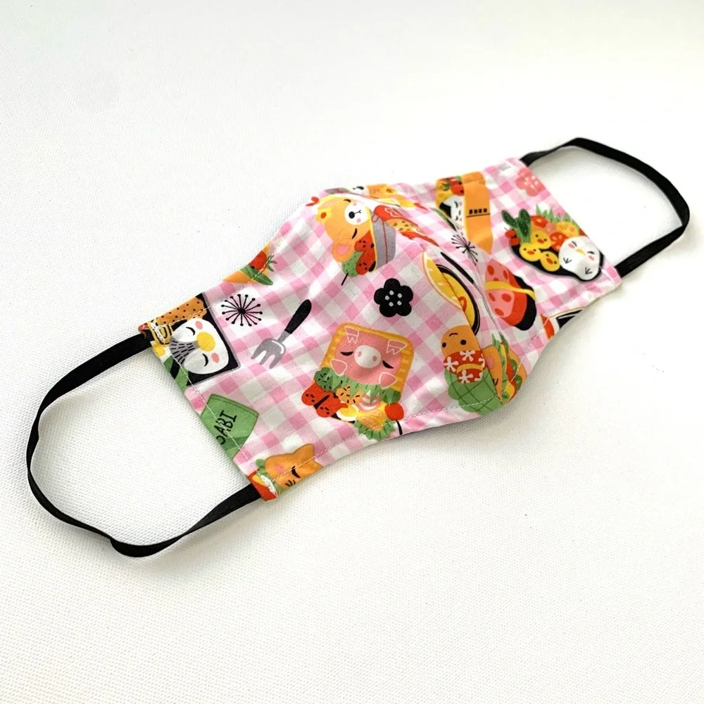 NEW Handmade Pink Bento Print Face Mask
